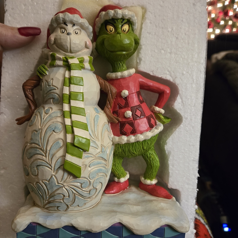 Enesco Grinch and Snowman Festive Figurine
